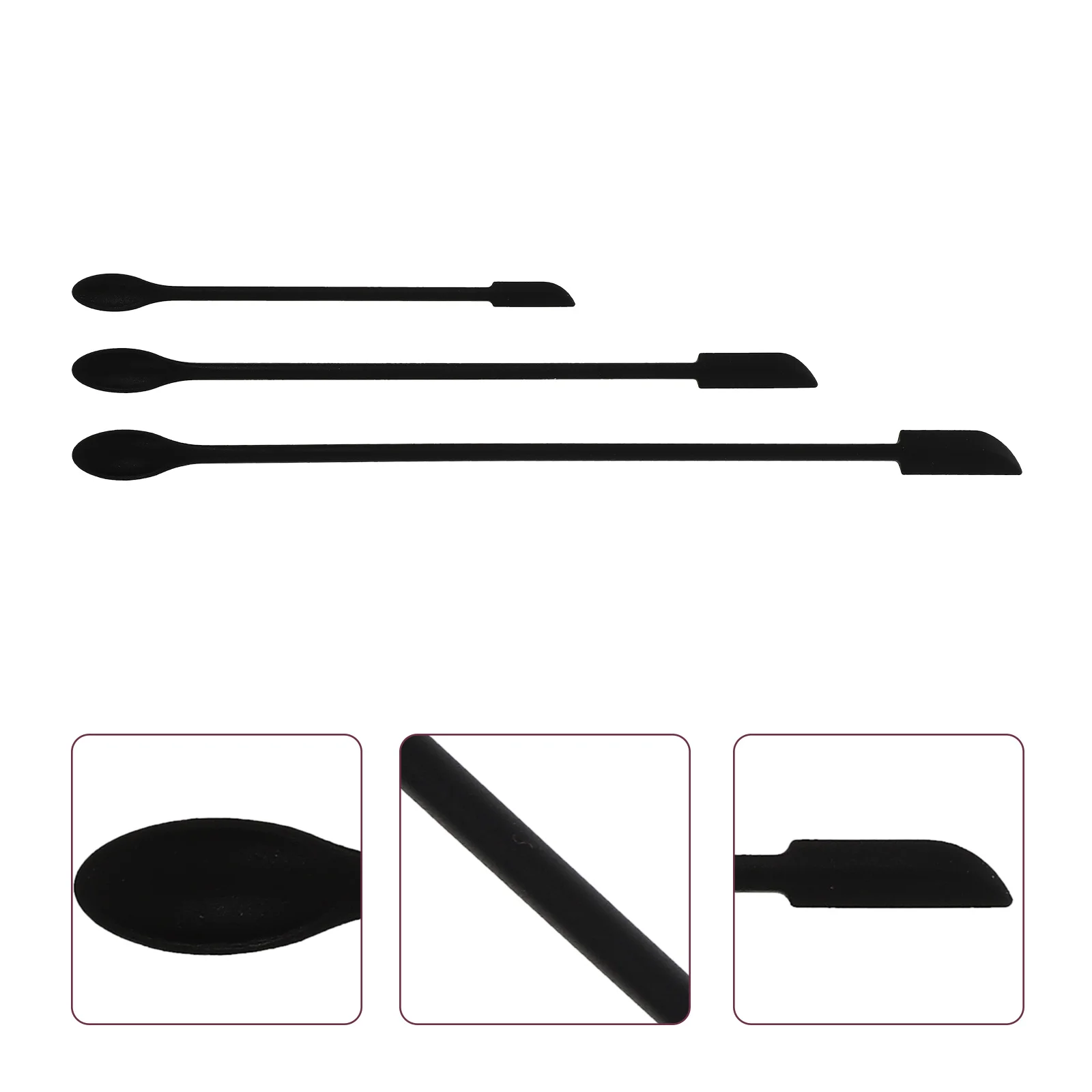 

3Pcs Silicone Baking Tools Practical Double-headed Cake Scrapers (Black)
