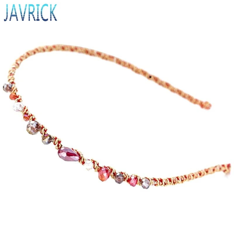 Женский обруч для волос с блестящими стразами асимметричный контрастных цветов