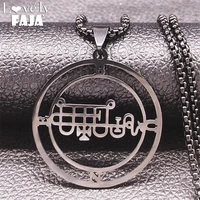 fashion stainless steel demon seal chain necklace for menwomen black color satan bune necklaces jewery colar masculino n1255s03