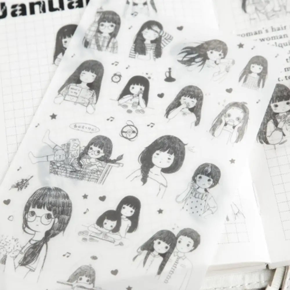 6 листов DIY Kawaii ПВХ Цветочные наклейки для девочек ежедневное фото скрапбукинг