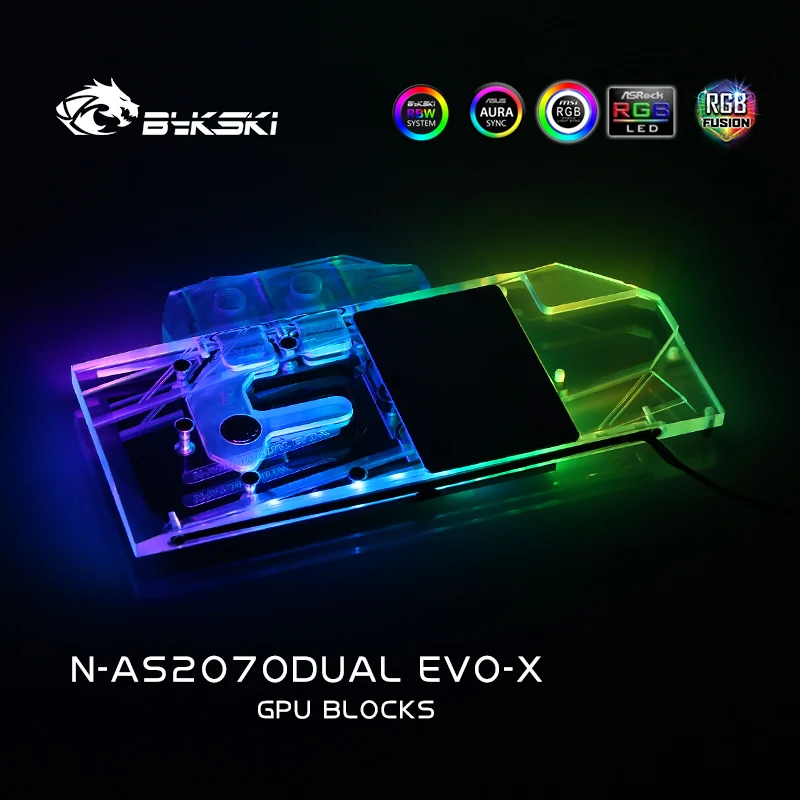 

Bykski PC water cooling Radiator GPU cooler video Graphics Card Water Block for ASUS DUAL RTX2070 2060S EVO N-AS2070DUAL EVO-X