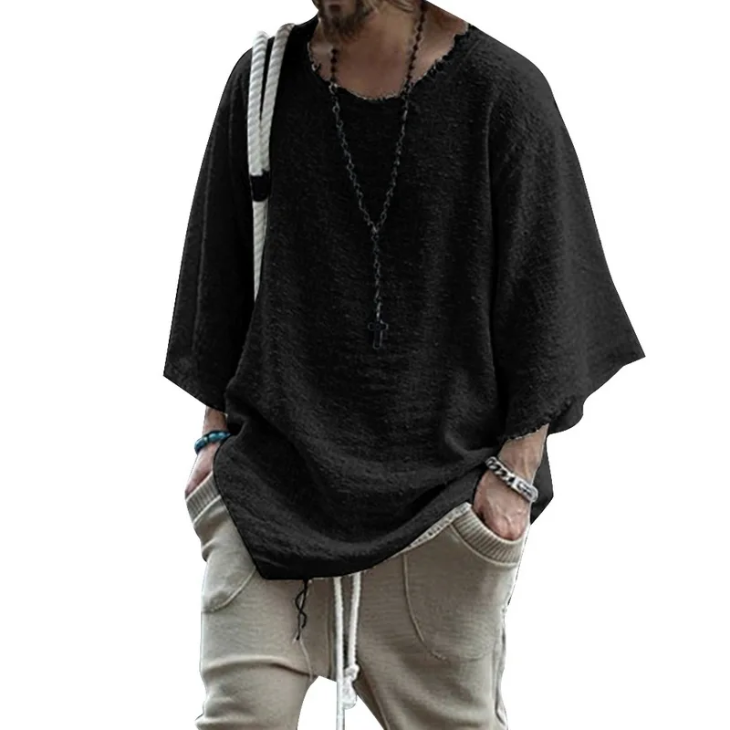 Осенний мужской свитер с длинным рукавом и круглым вырезом повседневный вязаный