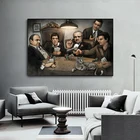Классический постер с изображением героев фильма Гангстер Крестный отец, Картина на холсте, настенная живопись, картины и принты для гостиной