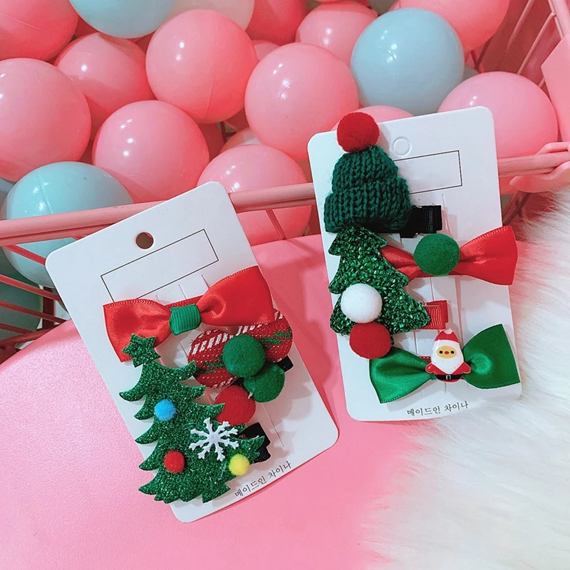 

Girls Hair Clips Cute Christmas Santa Claus Design Hair Pin Set Children Hairpin Princess Hair Accessories