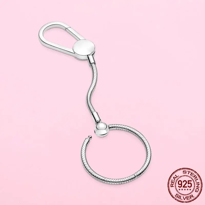 

2021 New Hot Sale Pandora Moments Medium Bag Charm Holder Fit Original Pandora 925 Silver Hanging Ring Women Jewelry Making