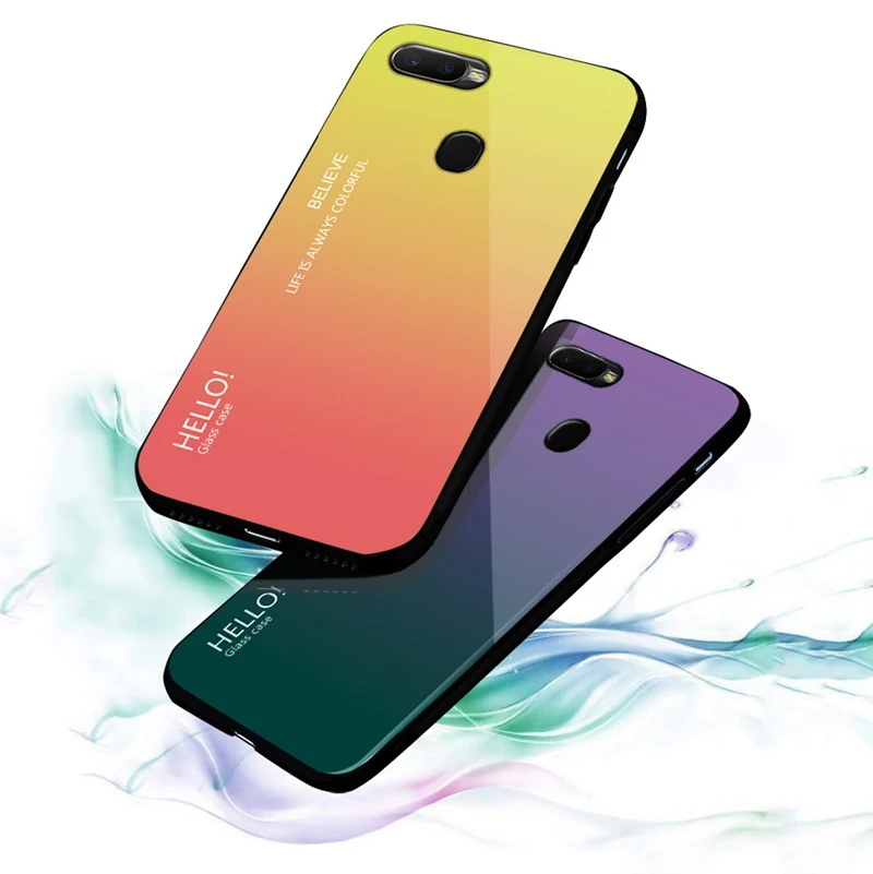 UPaitou Tempered Glass Case for OPPO F11 Pro A9 A9X A7 AX7 AX5 A5S AX5S A3S A3 Cover Realme 3 X Lite Soft Edge Gradient |