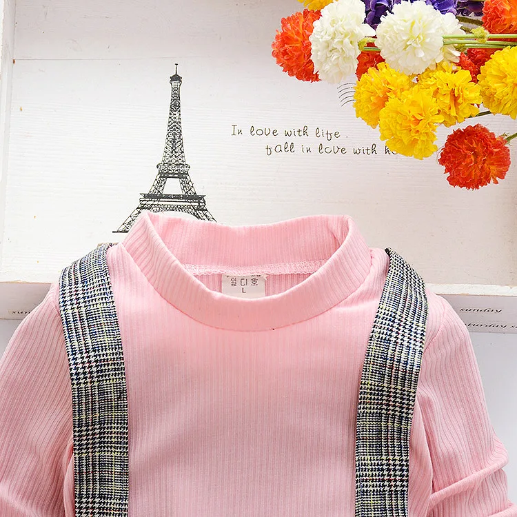 Girls Plaid Dress Knitting Sweater Infant Birthday Party Dresses Strap Winter for Kids Fake Two Pieces | Детская одежда и обувь