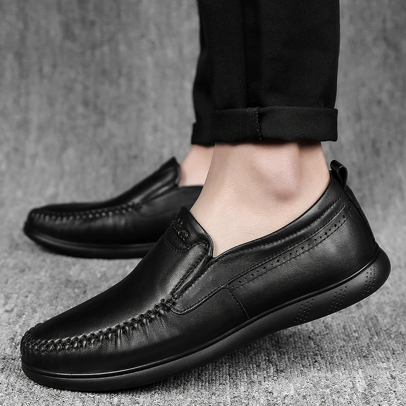 

New Men's Casual Peas Shoes Size 38-44 Upscale Men Casual Shoes Fashion Leather Shoes for Men Summer Men'S Flat Shoes %6200