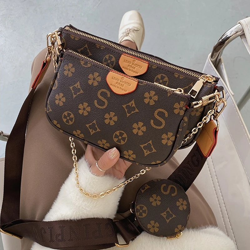 

Luxury Brand Bag Sets for Women 2021 New Fashion Single Shoulder Chain Bags High Quality Designer Purses Neverful Handbags Bolso