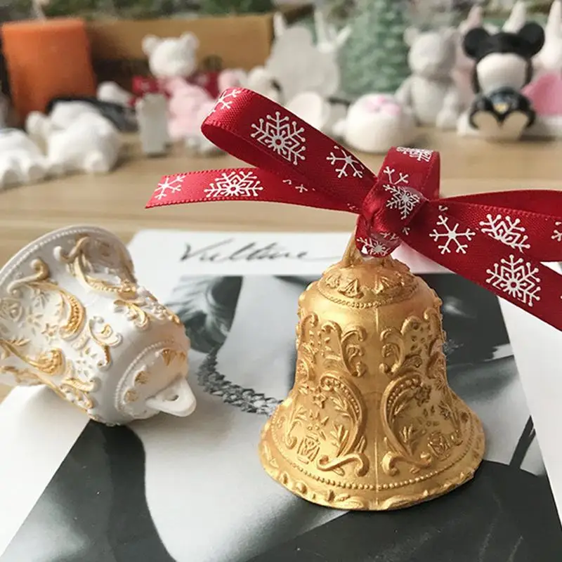 3D Рождественские колокольчики форма Арома гипсовая для свечей украшения Свеча