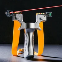 new high quality fast pressure laser aiming slingshots two color strong resin outdoor hunting slingshot with flat rubber band