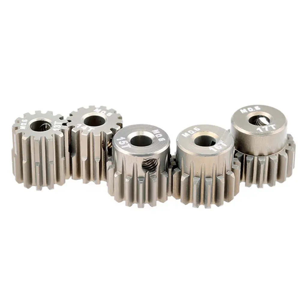 

SURPASS HOBBY 5PCS M0.6 3.175mm Metal Aluminium Pinion Motor Gear Set 13T-33T for 1/10 RC Car Truck Buggy Car
