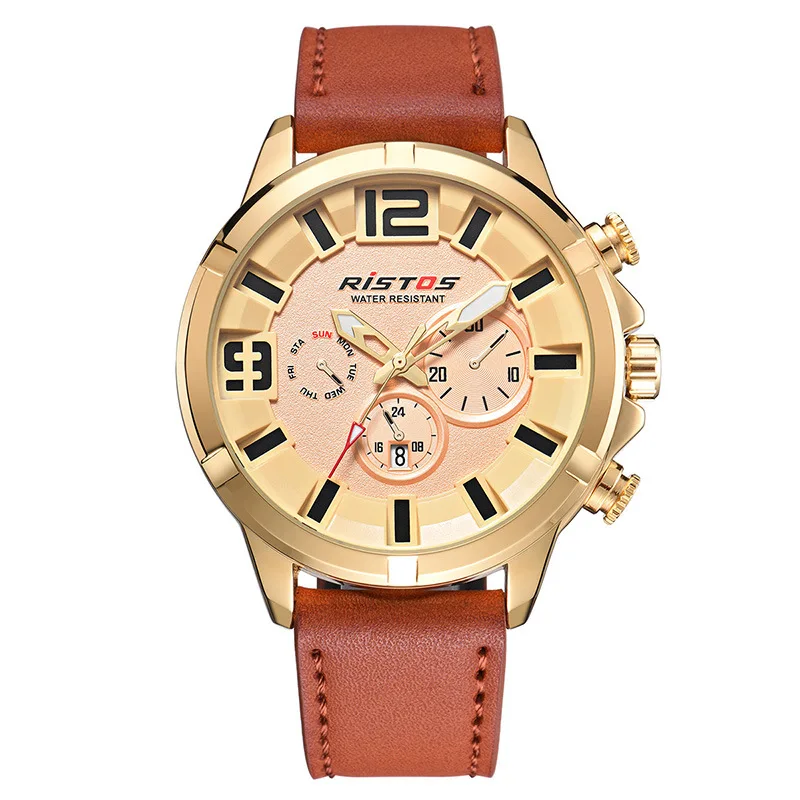 

New men's sports watch fashion casual belt calendar sports men's quartz watch