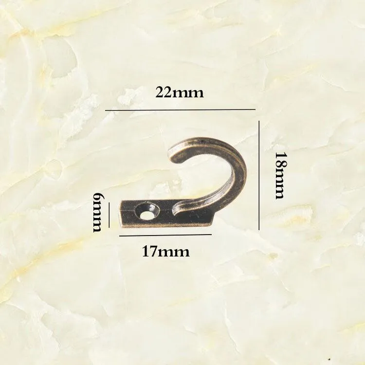 

10pcs Alloy Small Green Bronze Single Row Hook Single Hole Hook Mini Hook Coat Hook Wall Hook Extra Small Single Hook
