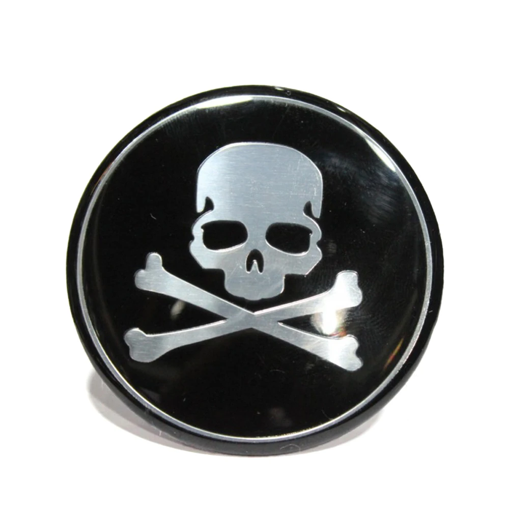 

4x Black Car Wheel Emblem Hub Center Hub Caps Cross Bone Skull Logo Sticker 56mm