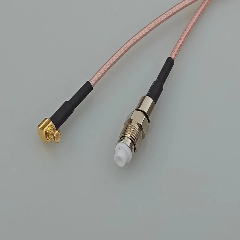 

15cm 6" RF coaxial cable pigtail connector FME female jack to MCX male right angle plug adapter