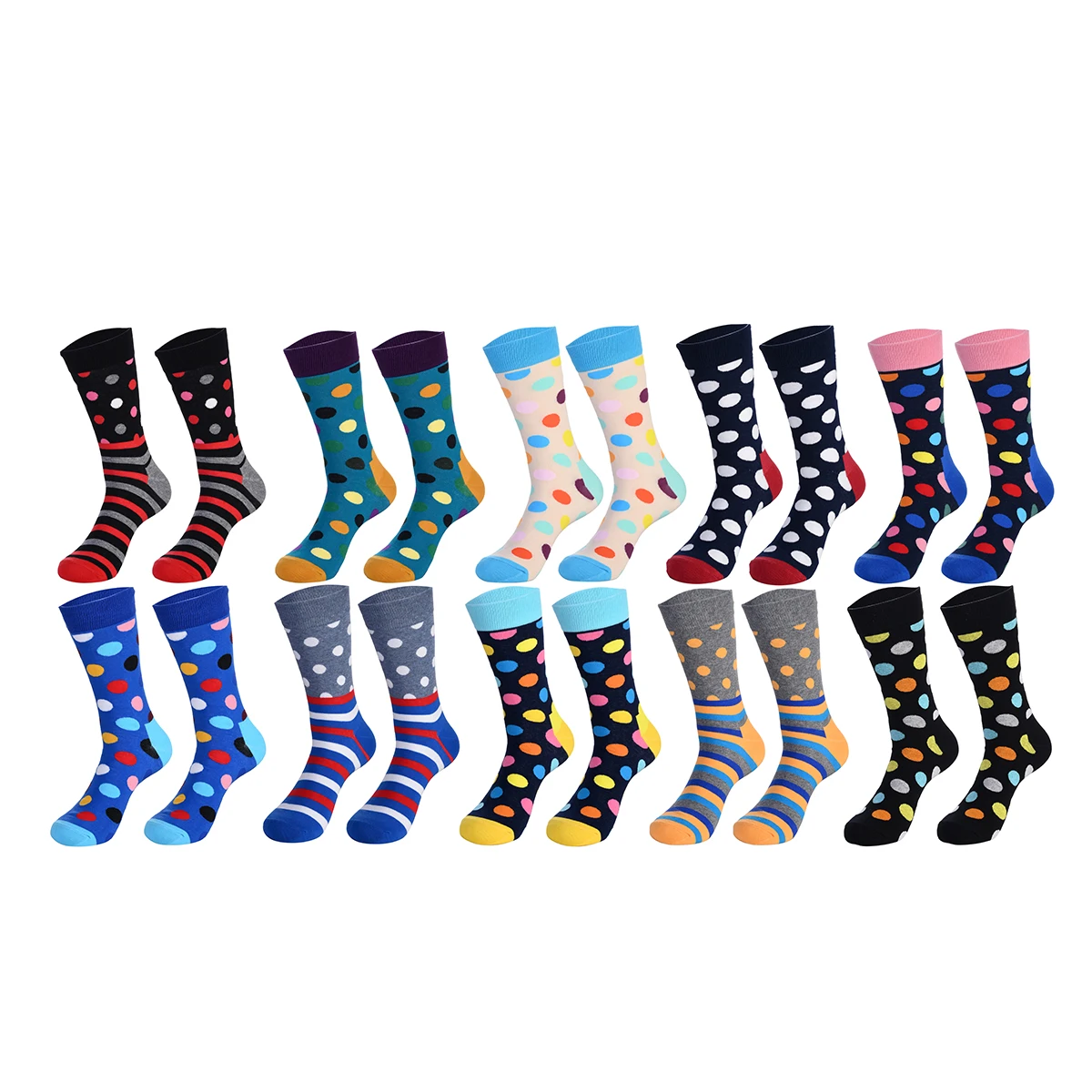 10 pairs of high quality cotton polka dot socks for men and women winter skating funny socks high sports casual socks
