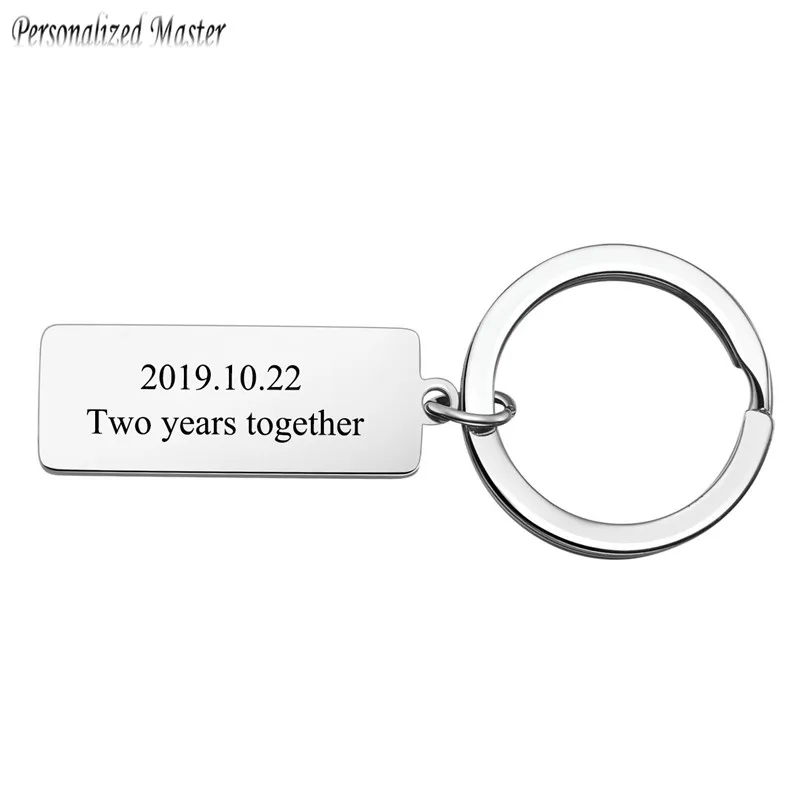 

Personalized Master Engraved "To My Man"+"To My Woman" Couple Keychain Customized DIY Texts Lovers Valentines Keyring Keychains