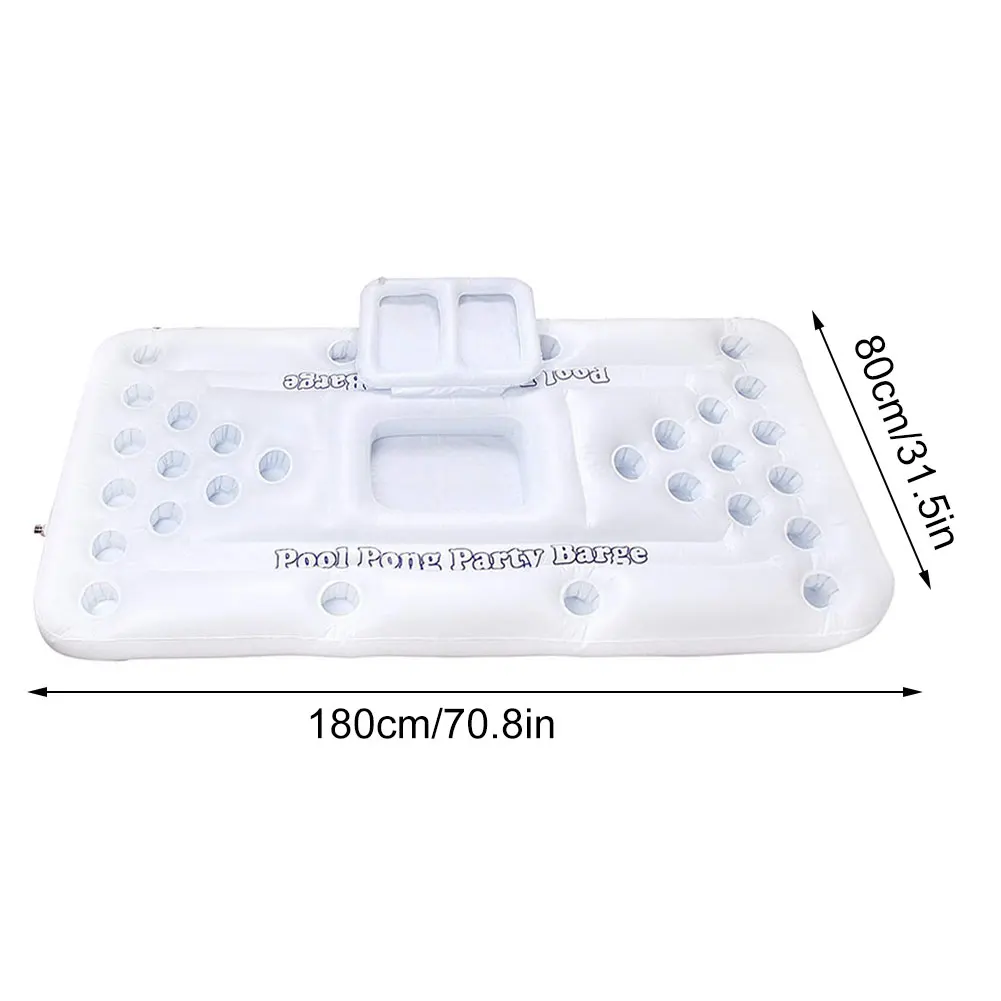 

28 Cup Holder Inflatable Beer Pong Table New 2021 Summer Pool Float Water Party Fun Raft Floating Pool Pong Game Air Mattress