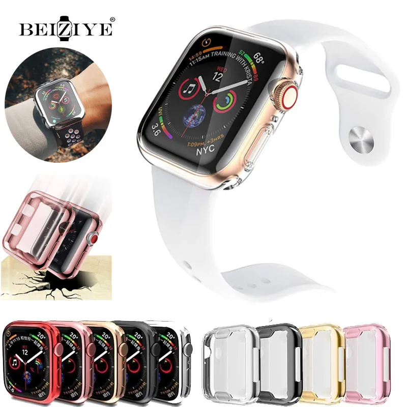 

Чехол для часов Apple Watch 40 мм 44 мм 42 мм 38 мм, ТПУ чехол-бампер с полной защитой для iWatch series SE 6 5 4 3 2