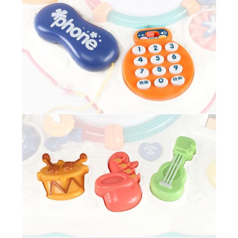 

Early Educational Colorful Lights Table Toy Multi-Function Learning Musical Table for 6 to 12-18 Months Baby