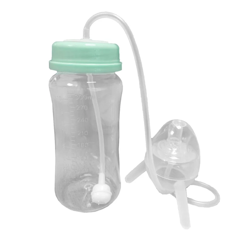 

Self-Feeding Baby Bottle with Long Straw Handless Imitation Milk Weaning Bottle 69HE
