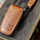 Кожаный чехол для автомобильного ключа ручной работы, чехол для Hyundai Genesis G80 GV70 GV80 2019 2020, брелок для дистанционного ключа, аксессуары для автомобиля