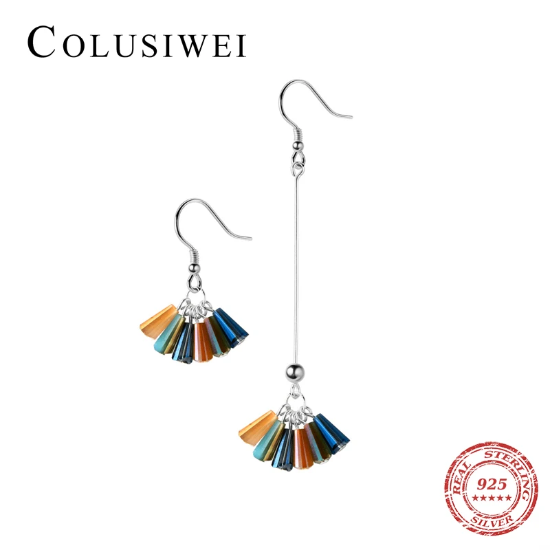 

Colusiwei Vintage Natural Crystal Big Drop Earrings for Women Colorful Sweet Dangle Earing Female 925 Sterling Silver Jewelry