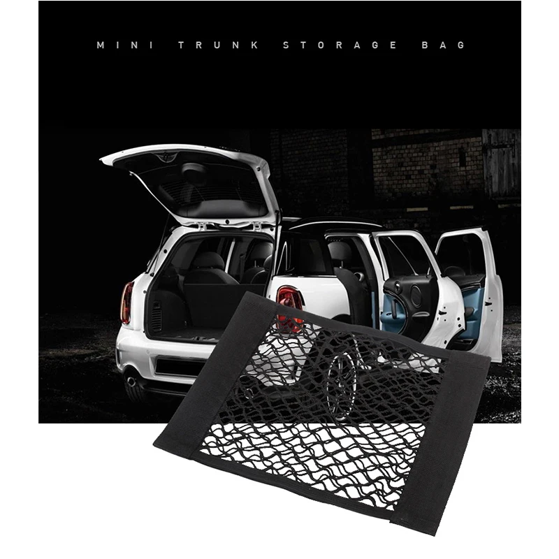 

Car Velcro Storage Net Rear Seat Backrest Organizer Auto Accessories Travel Bag Net For Bmw Mini Car Styling Accessories