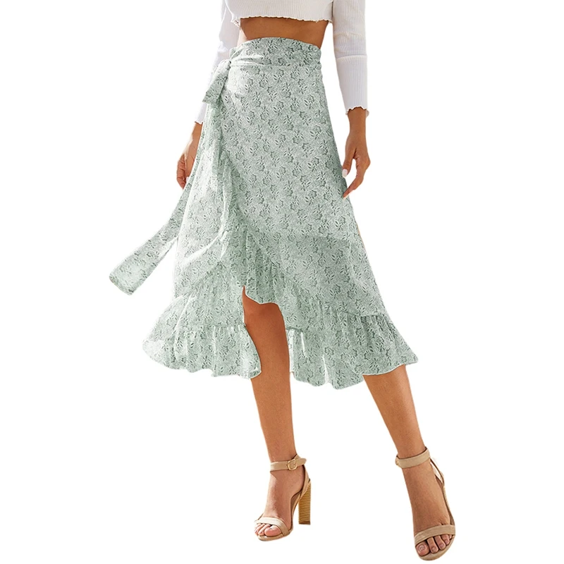 

EFINNNY женская летняя пляжная юбка с высокой талией Милая юбка шифоновые юбки с цветочным принтом