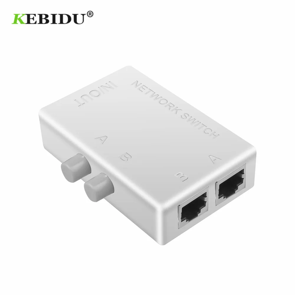 KEBIDU Mini 2 Port RJ45 RJ 45 сетевой коммутатор Ethernet с портами ручной адаптер|Компьютерные