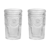 hpdear drinking glasses set of 2 sunflower romantic water glasses premium quality glass cups for water juice ice beer wine