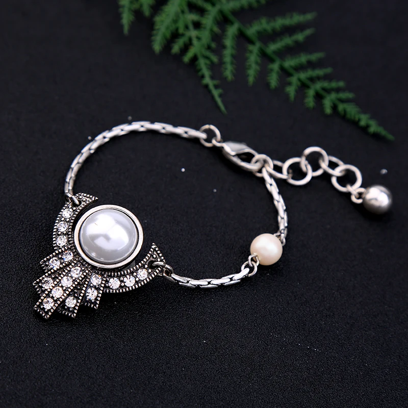 Богемный Винтажный серебряный Регулируемый акриловый браслет для женщин