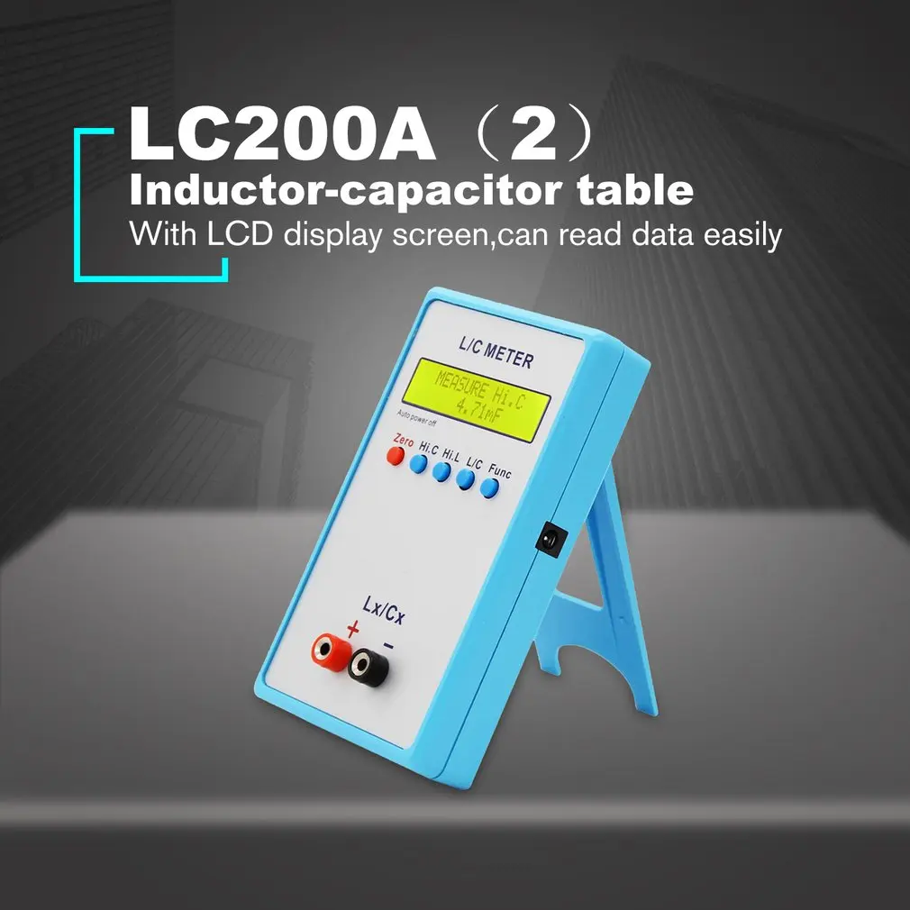 Цифровой ЖК-дисплей ёмкость LC метр LC200A Индуктивный тестер индуктор конденсатор