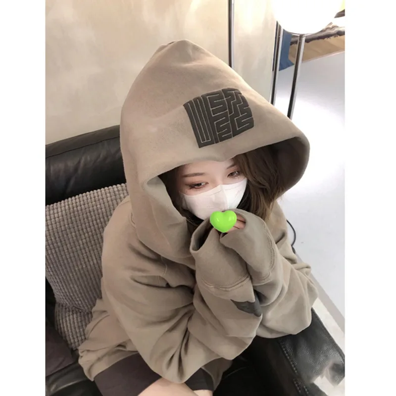 Осенние тонкие толстовки большого размера женские новые 2021 трендовая куртка для