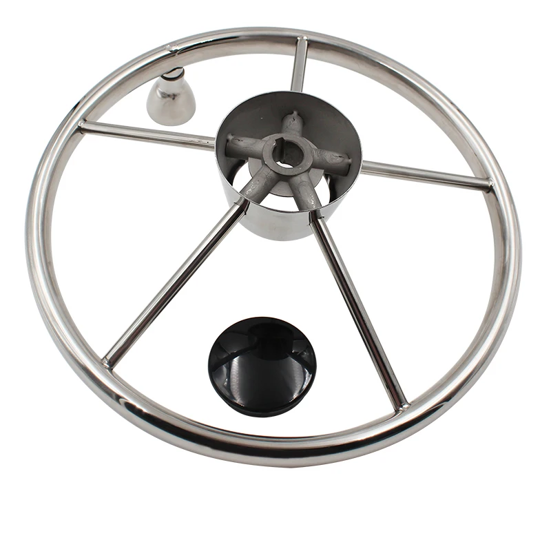 Судовая лодка из нержавеющей стали 3/5 спиц рулевое колесо с ручкой серебряного