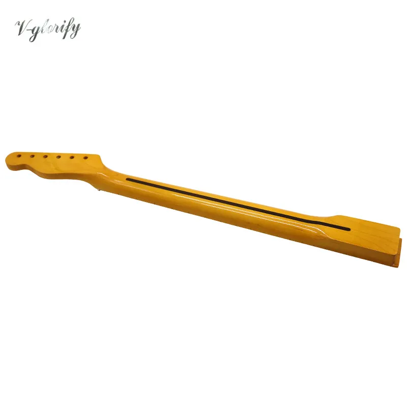 gelb tl e gitarre hals hochglanz finish 22 bünde kanada ahorn holz tl gitarre neck mit mittleren linie auf die zurück free global shipping