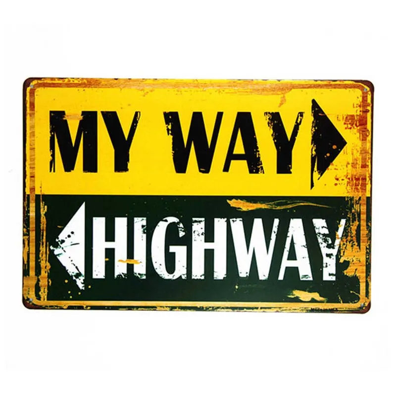 

Жестяной знак My way highway, металлический декор для одного самолета, Настенная Наклейка для гаража, магазина, бара, гостиной