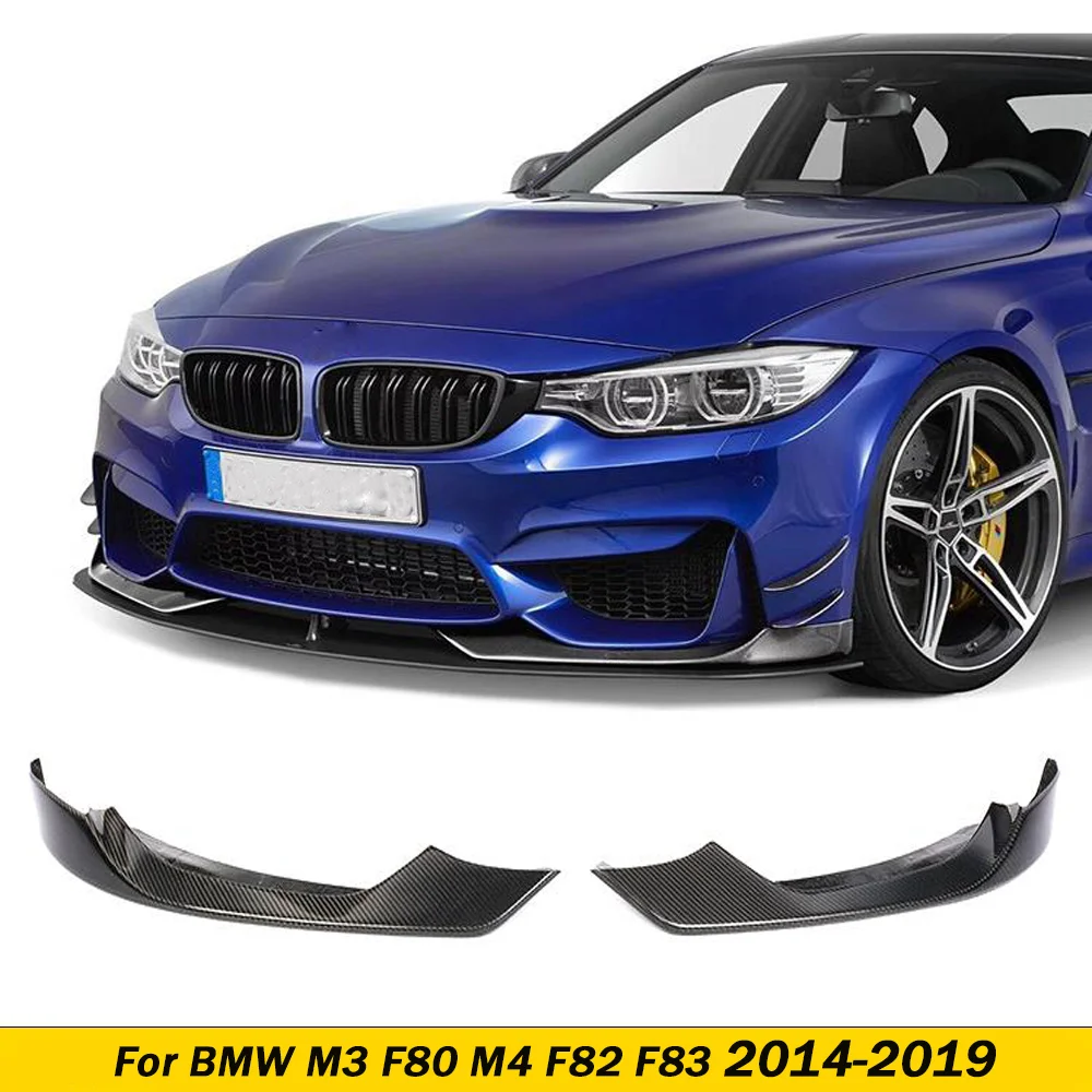 F82 углеродное волокно передний бампер губы разветвители для BMW M3 F80 M4 F83 диффузор