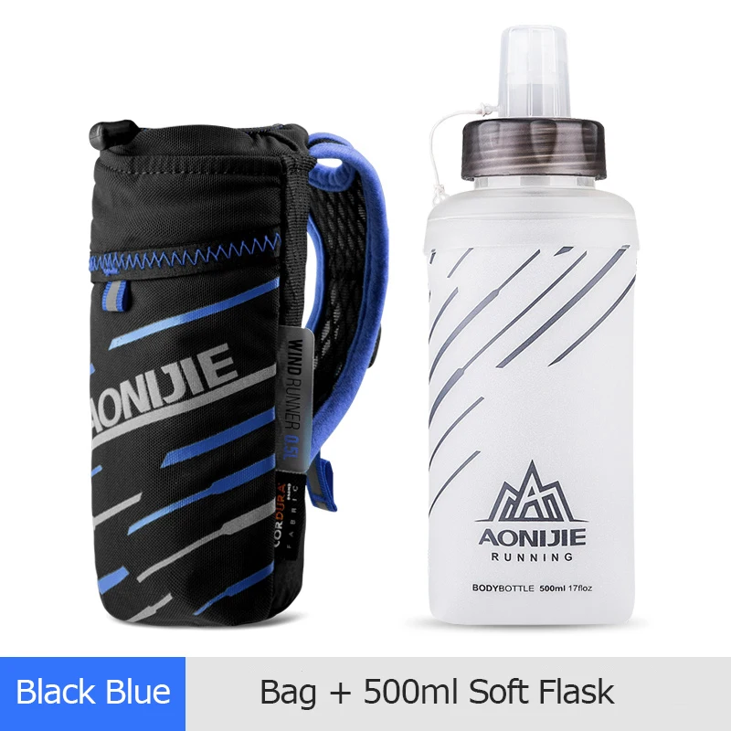 Blue Bag and Flask AONIJIE E961 ручная быстрое сцепление быстрая укладка фляжка бутылка для воды сумка 6," держатель телефона сумка Гидратация пакет для марафона - Цвет: Blue Bag and Flask