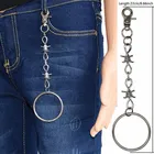 Большая цепочка для брюк с подвеской в виде кольца, цепочка для ключей с колючей проволокой, цепочка для ключей в стиле хип-хоп, аксессуары