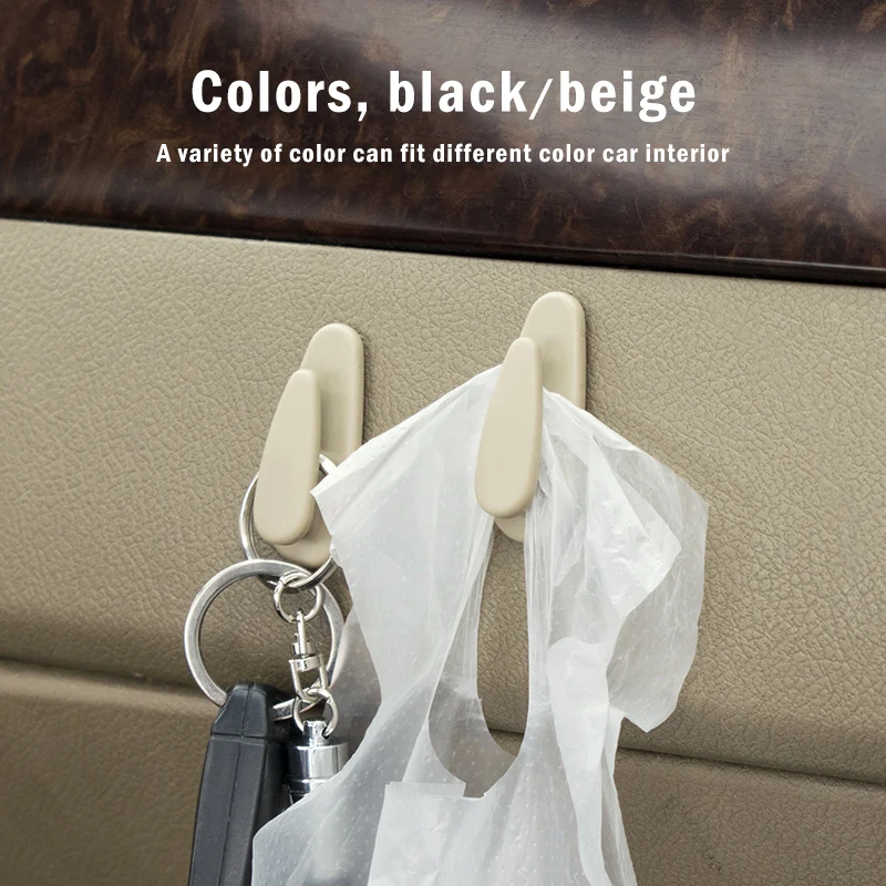 

4pcs Car Headrest Hook Multi-function Paste Type Car Instrument Panel Hook for Bag Purse Cloth Grocery Storage Hook