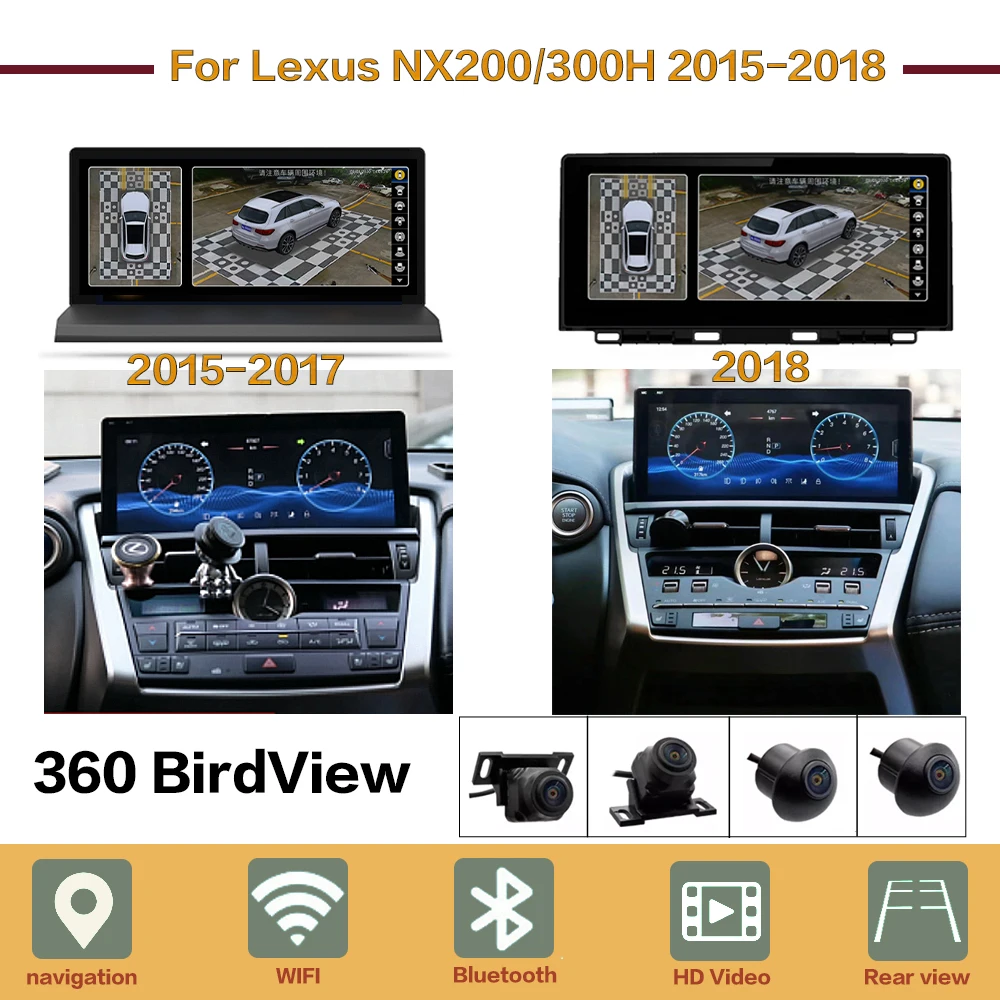 

10.25" Android Car Radio For Lexus NX200 300H 2015-2018 DVD Player Auto GPS Navigation 360 BirdView Multimedia Play