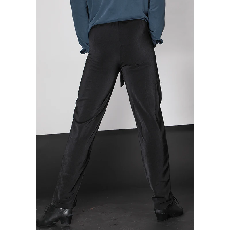 Zymdancstyle штаны для сна?# MSK01 Мужская одежда для латинских танцев, эластичный пояс, стандартные брюки для бальных танцев