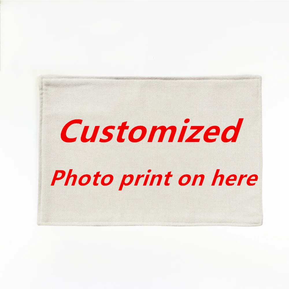 

Customized Placemat Cotten Linen Photos Pictures print Table Mat Decoration for Festival home Kitchen Dinner coffee Dining Pads