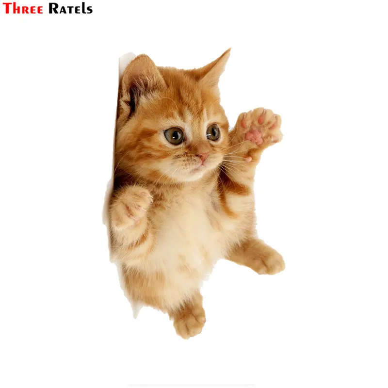 

Three Ratels FTC-712# 12x18.6cm Pvc Waterproof Little Cat Kitty Window Wall Bedroom Auto Car Sticker Decal