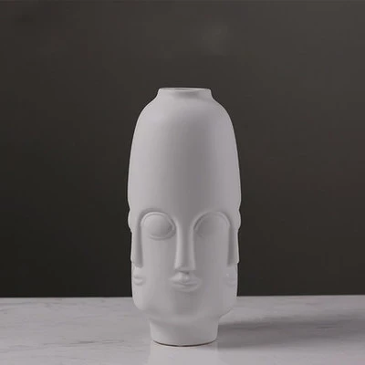 

NEW LIVING ROOM DECORATION FACE CERAMIC VASE WHITE FLOWER PLUG CRAFT GIFT FASHION CREATIVE CERAMIC CRAFTS VINTAGE FLOOR VASES