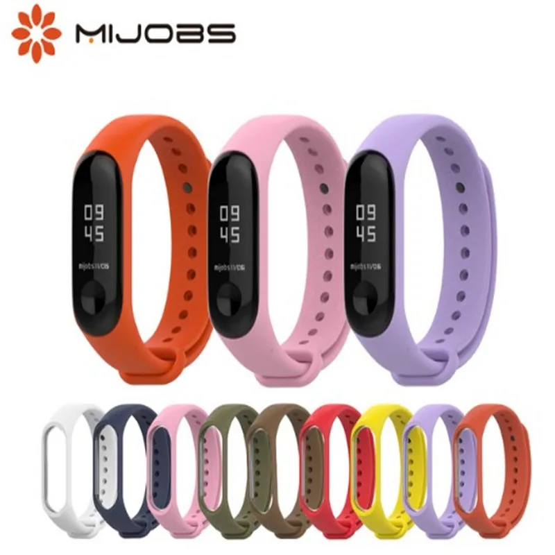 Браслет Mijobs для Xiaomi Mi Band 3 4 силиконовые часы mi band браслет с защитой от