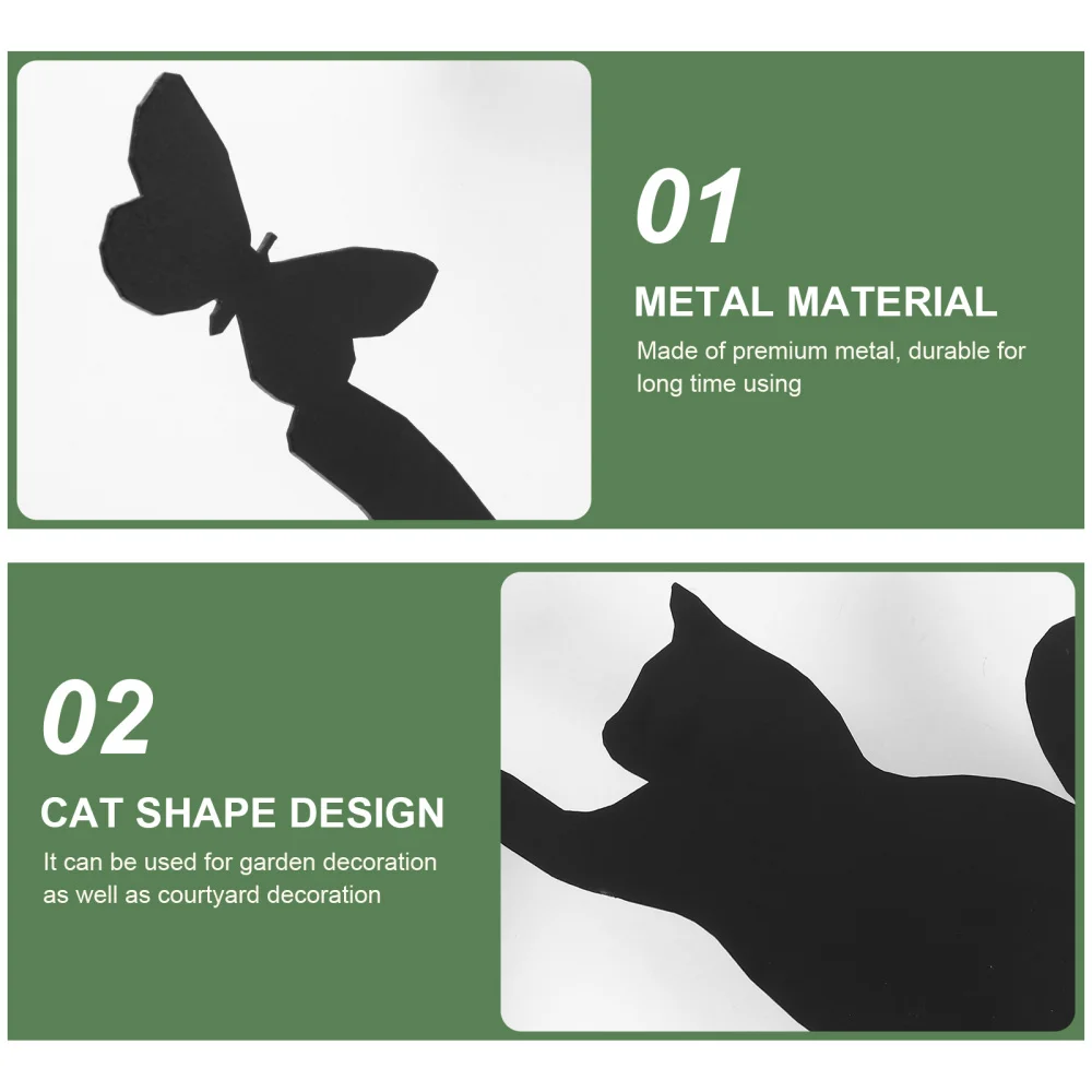 

Cat Shape Yard Lawn Art Decoration Lovely Garden Animal Silhouette (Black)