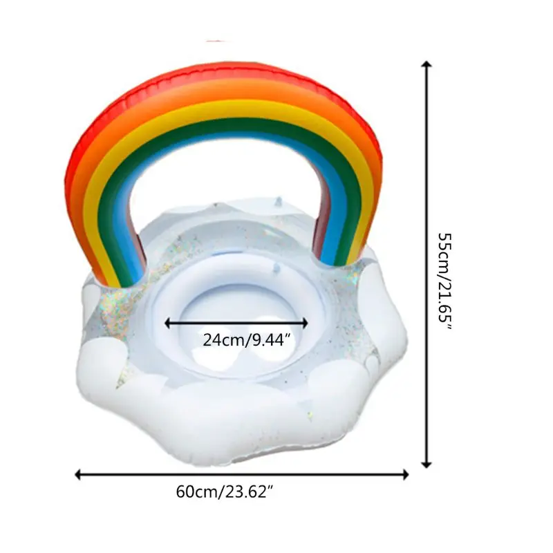 

Inflatable Sequins Swimming Ring Rainbow Cloud Baby Seat Circle Float Beach Toys
